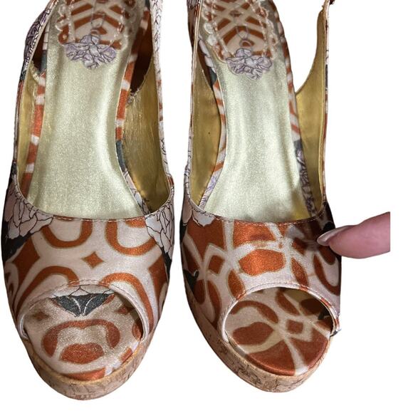 Aldo open toed espadrille sling back floral print heels size 6 - Picture 10 of 10